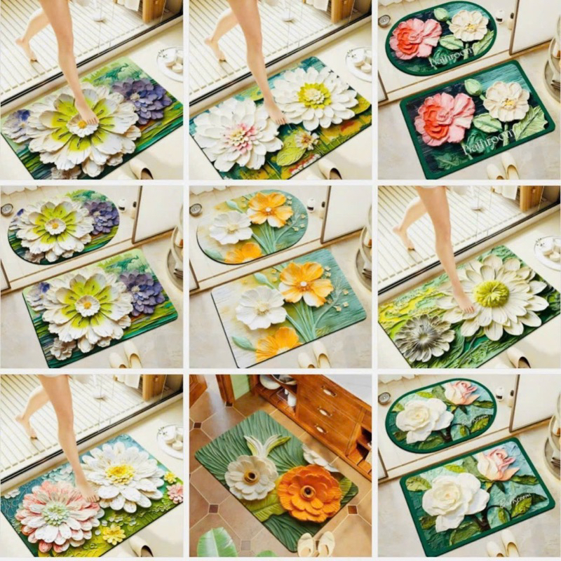 Thảm Lau Chân 3D Kích Thước 40cm*60cm Chống Trượt