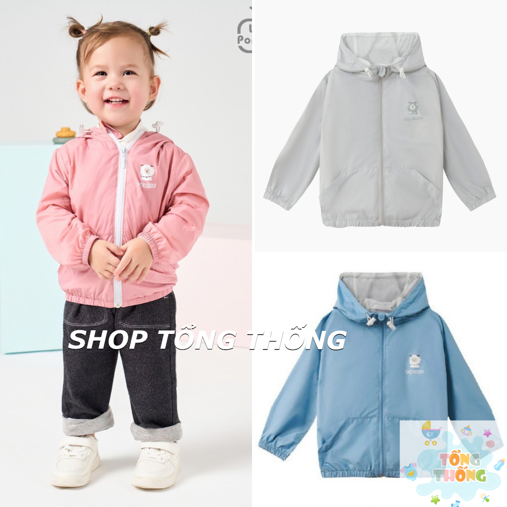Aó khoác La Pomme Bamboo cotton khoác gió 2 lớp cao cấp thoáng mát chống nắng tốt cho bé trai bé gái 95004 95006 95007