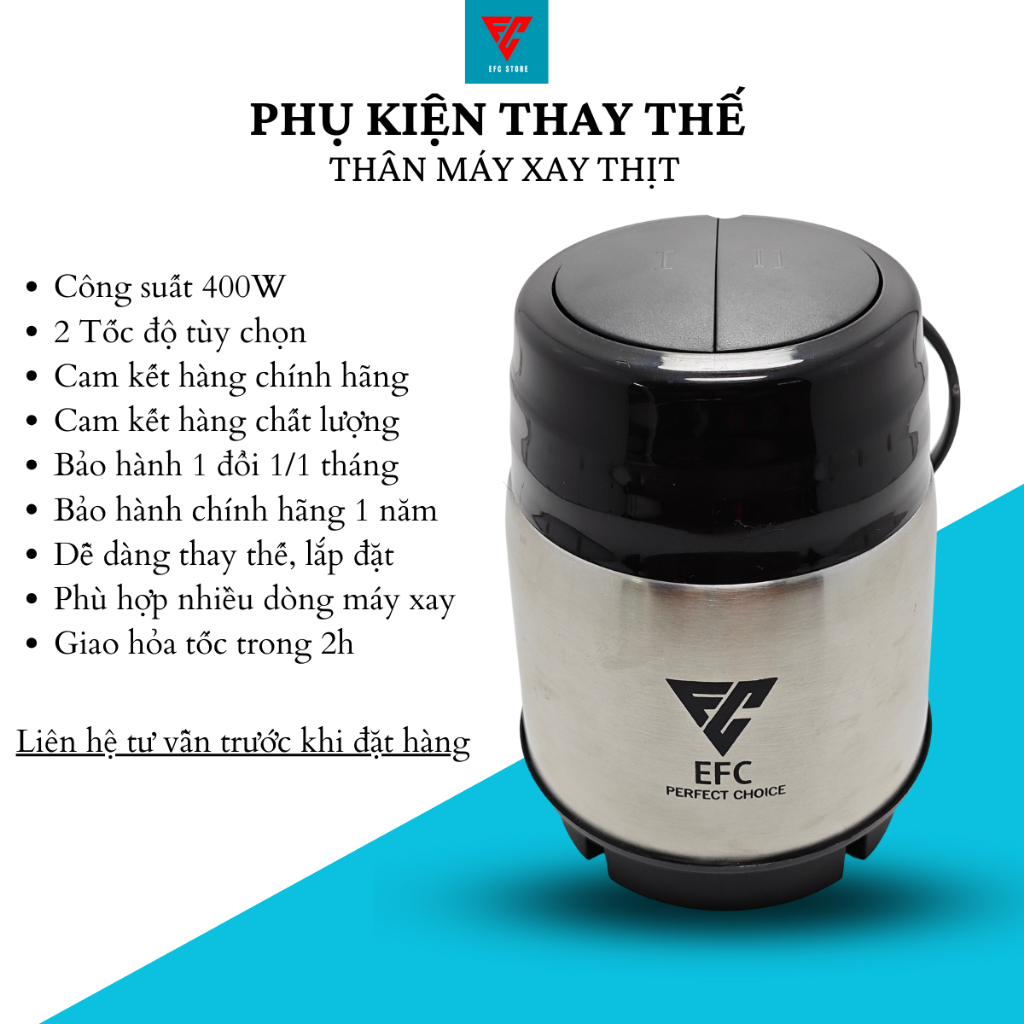 Thân Máy Xay Thịt EFC, Động Cơ Bằng Đồng Nguyên Chất, Bảo Hành 1 Năm