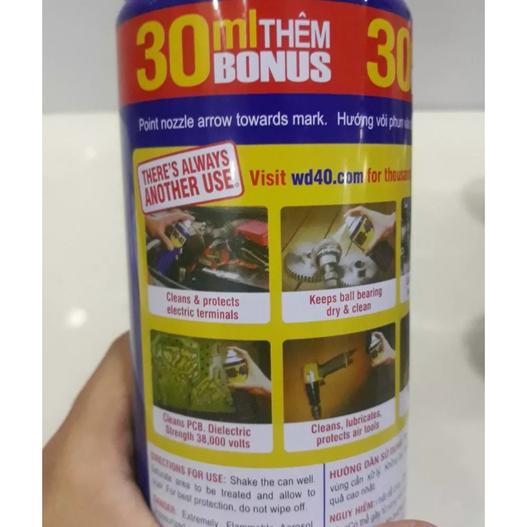 Chai xịt chống rỉ, chống ẩm phá rỉ sét bôi trơn WD-40 412ml, thương hiệu USA