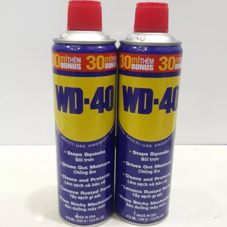 Chai xịt chống rỉ, chống ẩm phá rỉ sét bôi trơn WD-40 412ml, thương hiệu USA