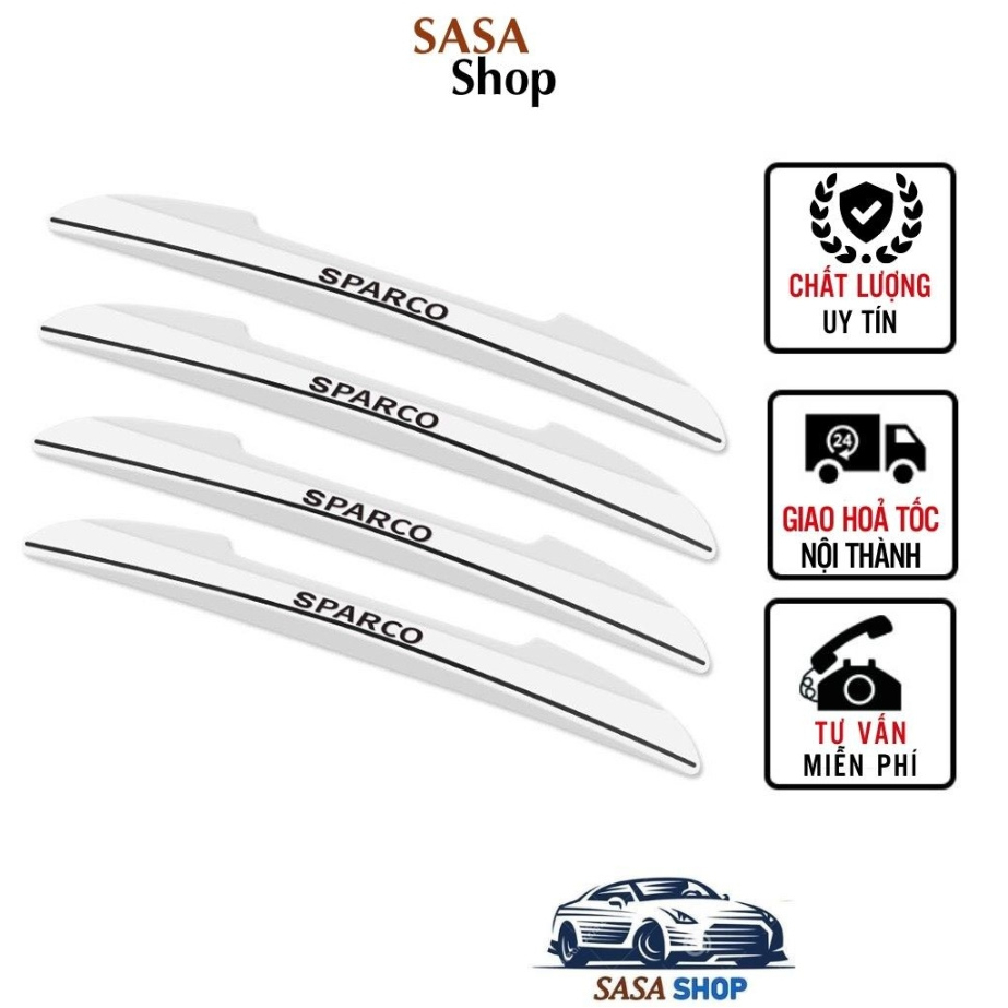 Bộ 4 tấm miếng dán viền cửa SPARCO chống xây sát xe ô tô đảm bảo chất lượng cao thon thả hiệu quả OTOVIP