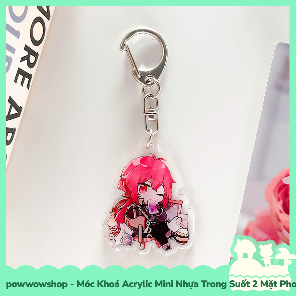Móc Khoá Nhựa Mini Trong Suốt Acrylic 2 Mặt Phong Cách Nhân Vật Game Genshin Impact Chibi Cute