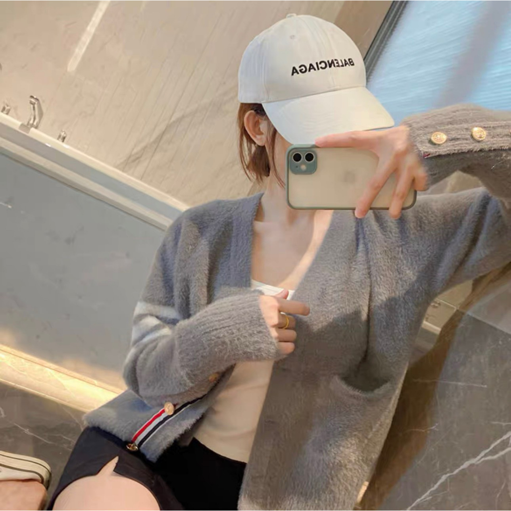 Áo Khoác Len Thom Lông Thỏ ,Khuy Tay ,Mịn Màng ,T1160