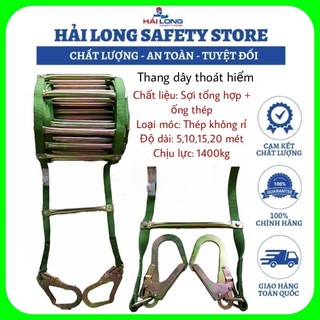 Thang dây cứu hộ bảo hộ thoát hiểm thăng long thang dây dài 5m,10m/ màu xanh/ màu vàng/ màu đỏ