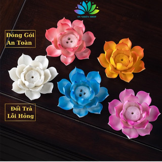Hoa sen gốm sứ cao cấp dùng cắm nhang decor trang trí phong thủy