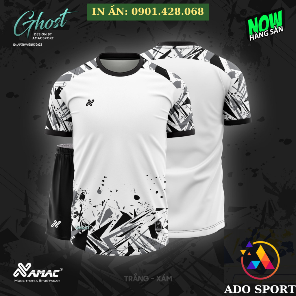Quần Áo Bóng Đá, Bộ Đồ Thể Thao Amac Ghost Không Gây Mùi Cơ Thể Ado Sport