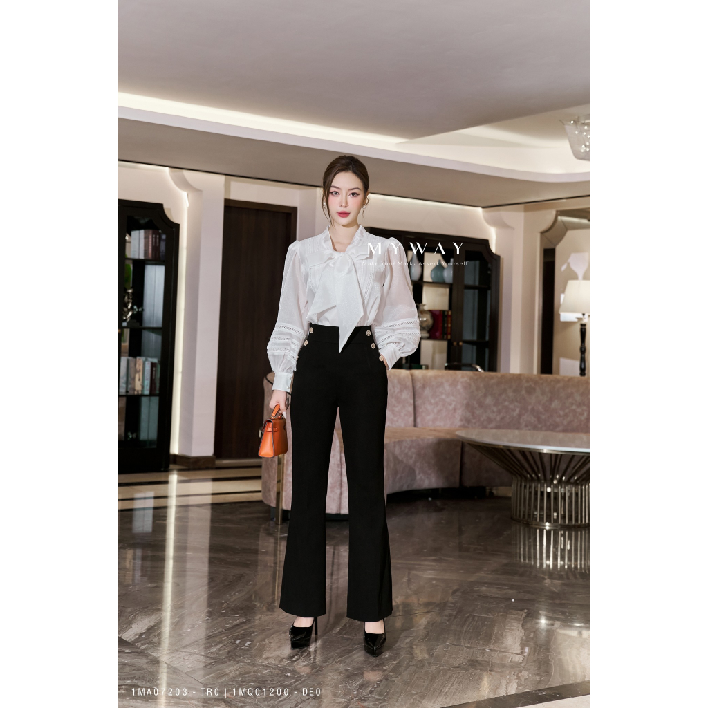 Quần Âu Nữ Công Sở MY WAY Dáng Ống Váy Phối Cúc Sang Trọng 1MQ01200