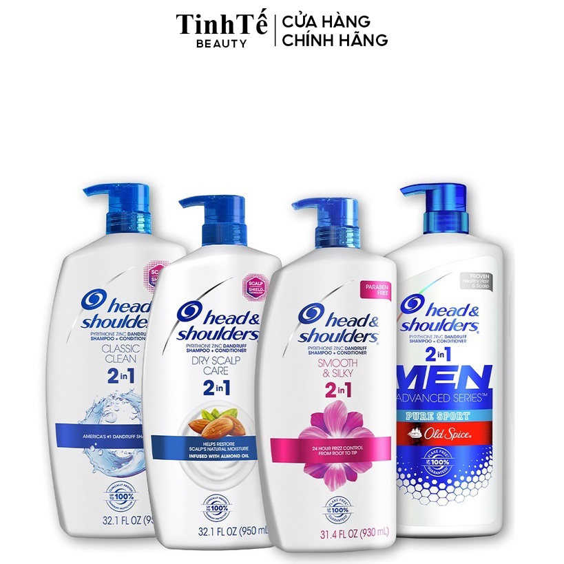 Dầu gội xả 2in1 Head&Shoulders 813ml chính hãng Mỹ sạch sâu dưỡng ẩm giúp tóc suôn mượt nhiều mùi hương