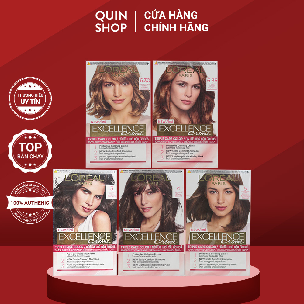 Thuốc Nhuộm Tóc Phủ Bạc Bảo Vệ Gấp 3 Lần Loreal Paris Excellence Creme Triple Care Color