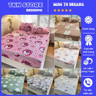 Bộ ga gối nỉ trần tim bọc đệm lên tới 25cm , Ga giường vỏ gối nỉ chất liệu mềm mịn,siêu ấm,không rụng lông mẫu mới 2023