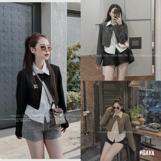 SET ÁO SƠMI MIX KHOÁC NGOÀI PHỐI MÀU”LALA TOP” siêu hot