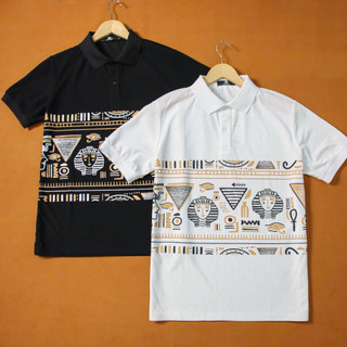 Áo thun nam Có Cổ vải Cotton in họa tiết Pharaon Co giãn mềm mại.