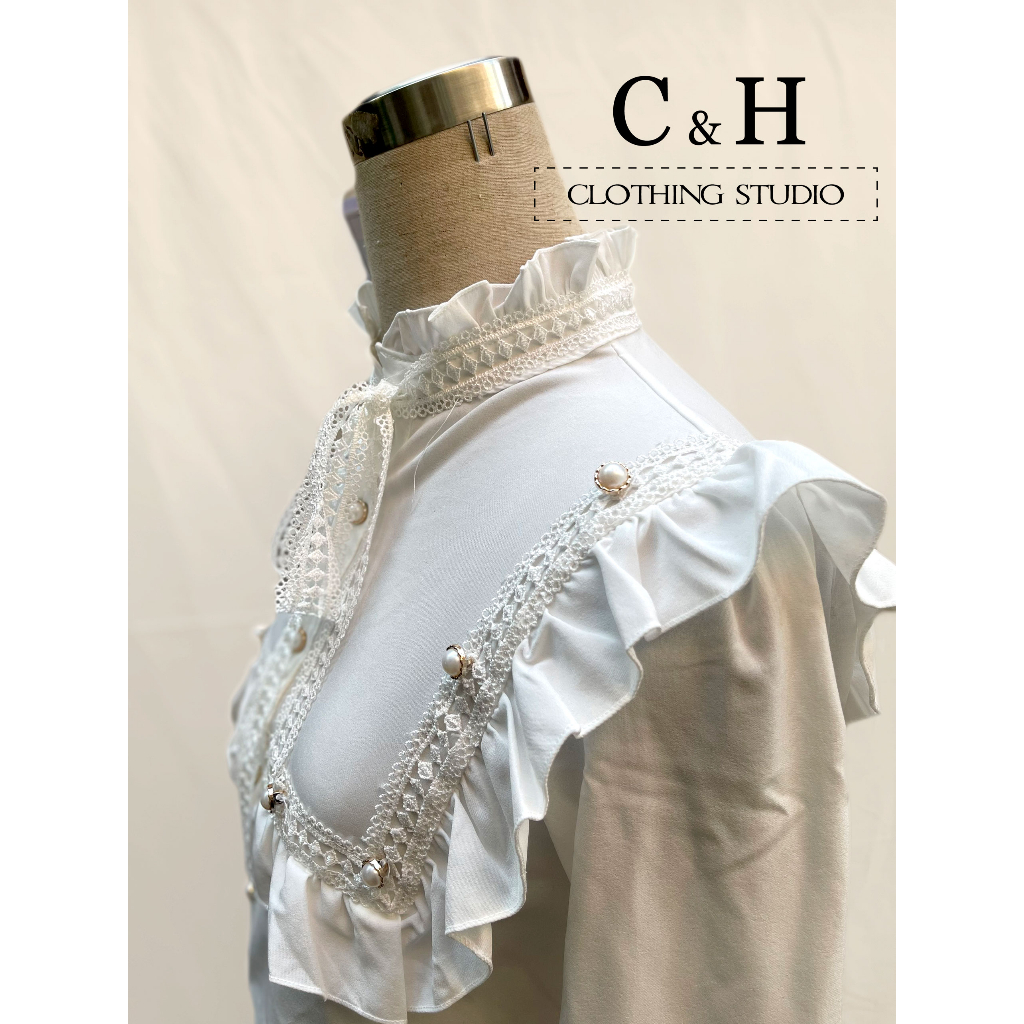 Áo sơ mi nữ tay dài kiểu Hàn Quốc cổ bèo tiểu thư sơ mi chất mềm C&H Clothing