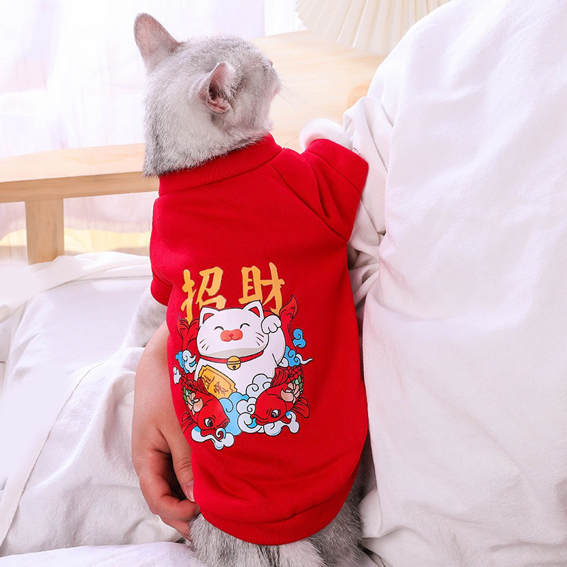 Áo Tết Cho Chó, Áo Tết Cho Mèo, Áo Tết Cho Thú Cưng Chất Nỉ