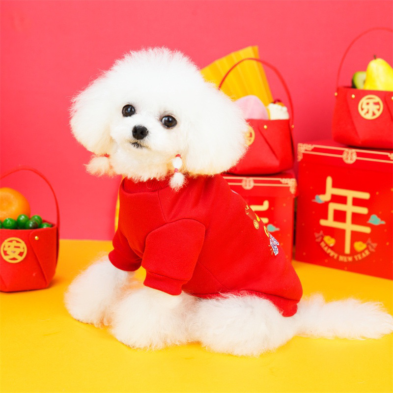 Áo Tết Cho Chó, Áo Tết Cho Mèo, Áo Tết Cho Thú Cưng Chất Nỉ
