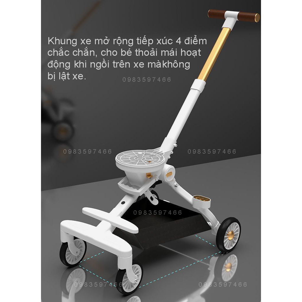 Xe đẩy M8, M9 gấp gọn 2 chiều có ĐỆM kèm MÁI CHE M8 chính hãng bảo hành 1 năm