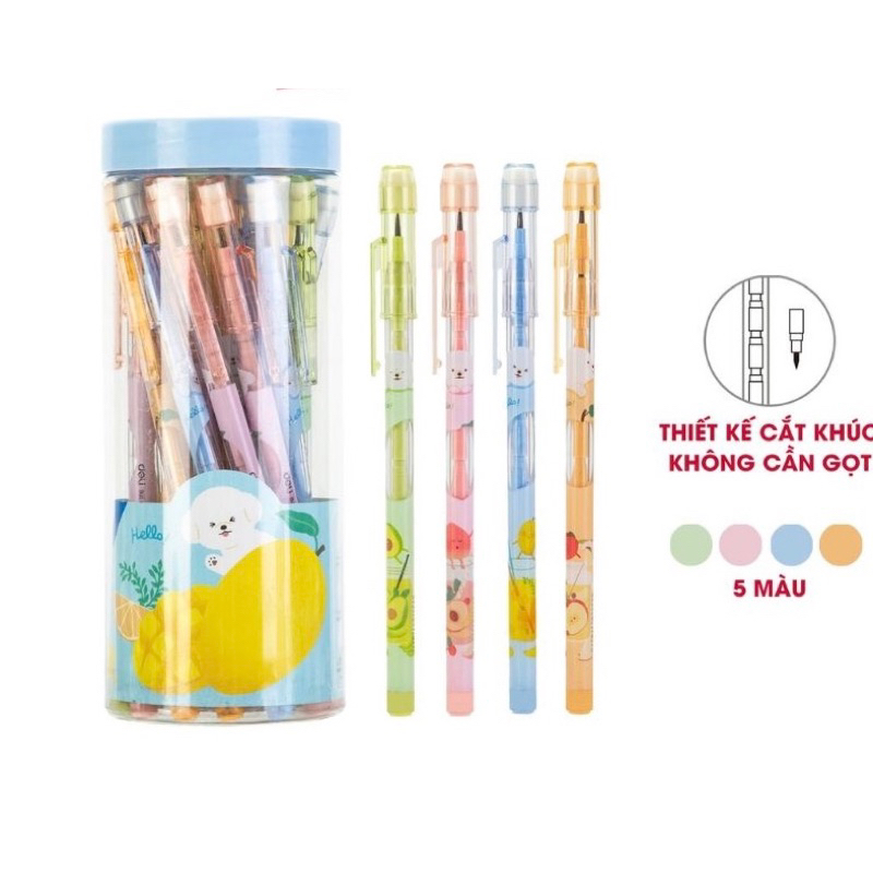 Hộp 20c chì khúc deli có đầu tẩy c095