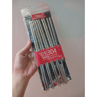 Bộ 5 đôi đũa inox 304 chắc chắn