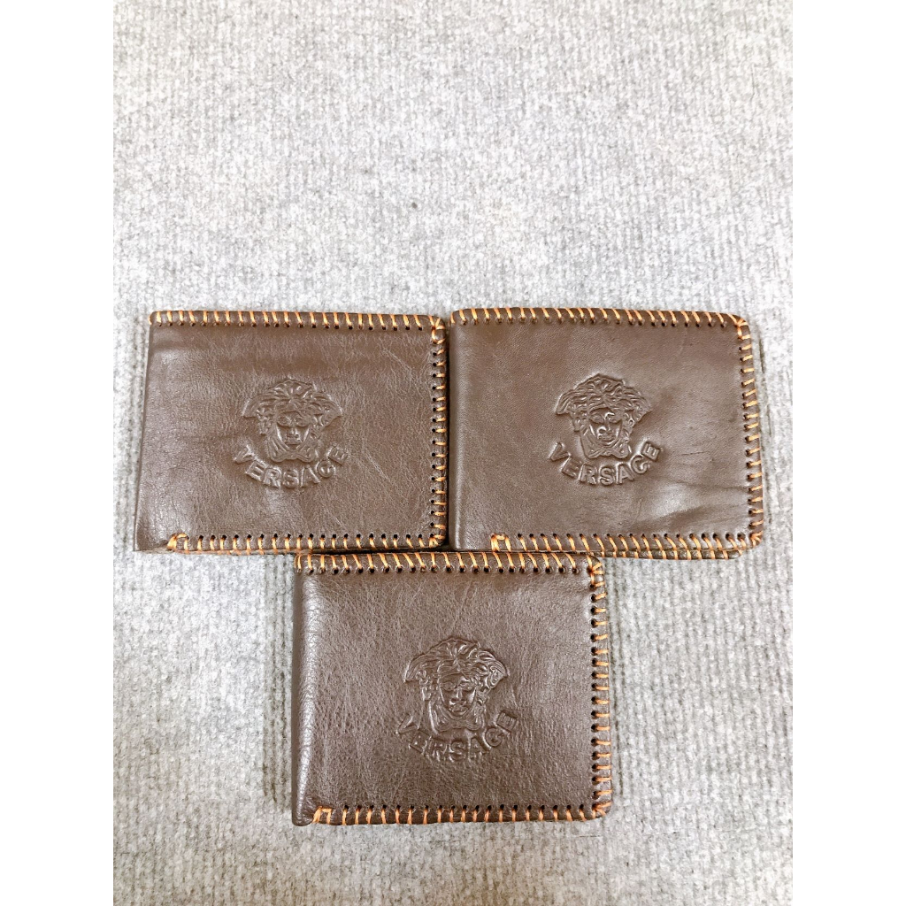 Ví sáp da bò 100% khâu viền cổ điển bụi bặm - hàng xuất dư Cambodia thanh lý, ví ngang