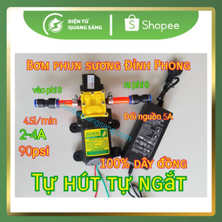 Máy bơm phun sương , bơm áp lực mini 12V tự hút tự ngắt( không kèm nguồn)