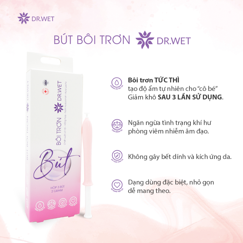 Bôi Trơn Dr.Wet Đũa Thần Hỗ Trợ Dưỡng Ẩm, Bôi Trơn, Giảm Ma Sát 3 Cái/Hộp