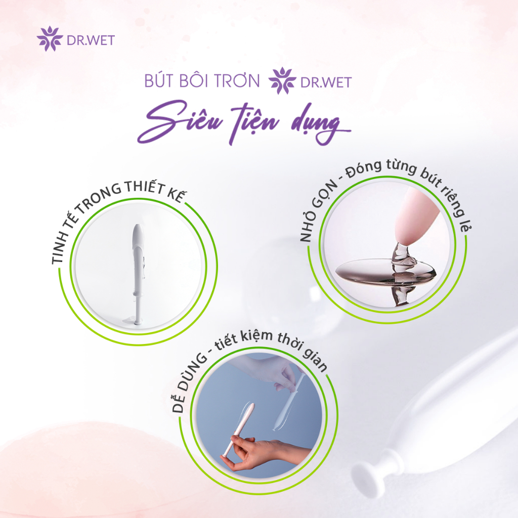 Bôi Trơn Dr.Wet Đũa Thần Hỗ Trợ Dưỡng Ẩm, Bôi Trơn, Giảm Ma Sát 3 Cái/Hộp