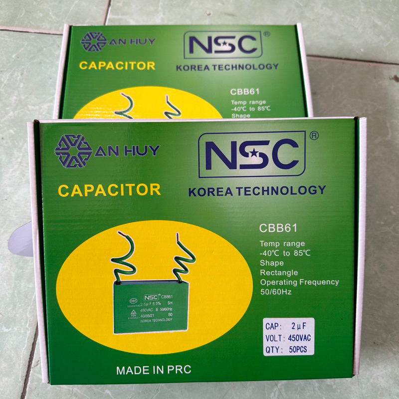 Tụ Vuông Xanh NSC - Tụ Quạt Vuông Hàng Sịn ! BH 12Thang