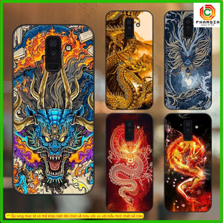 Ốp samsung a6 2018/ a6 plus/ j8 2018/ a8 2018/ j6 plus 2018/ a8 plus mặt lưng ép cường lực dẻo in hình rồng đẹp