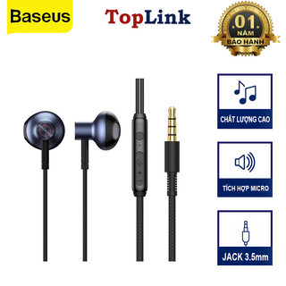 Tai Nghe Nhét Tai Có Dây Có Mic Đàm Thoại Baseus H19 Jack Cắm 3.5mm Cách Âm Chống Ồn Âm Thanh Nổi 6D Hifi - TopLink