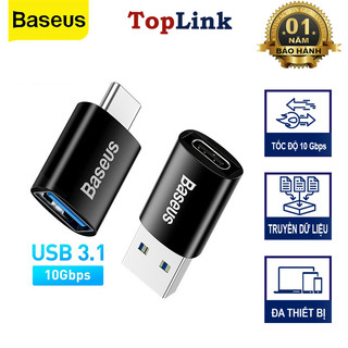 Đầu Chuyển Đổi OTG USB 3.1 Baseus Từ Type-C Ra USB/ USB Ra Type-C Cho Macbook Xiaomi Samsung 10Gbps - TopLink