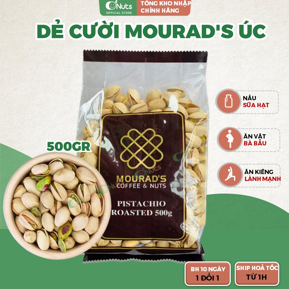 Hạt dẻ cười Úc Pistachios Mourad 500g – Hạt rang muối, vị nhạt, không tẩy trắng, thơm ngậy