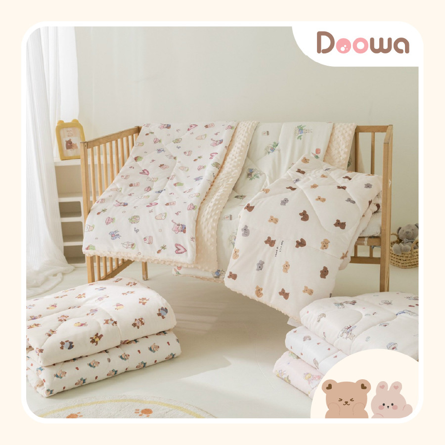 Chăn bông 2 lớp Hạt đậu Molli thoáng khí cho bé