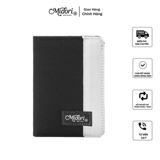 Ví Vải Gập Ba Nam Nữ TELLIO Phối Bóp Đựng Tiền Thẻ Nhiều Ngăn Polyester | MIDORI FOR MAN