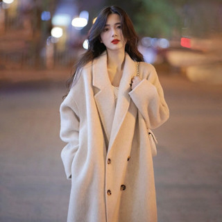 Áo khoác dạ măng tô dáng dài rộng nam nữ hai màu đen be cài 4 cúc trước vải dạ ép chuẩn phong cách Hàn Quốc NANASHOP