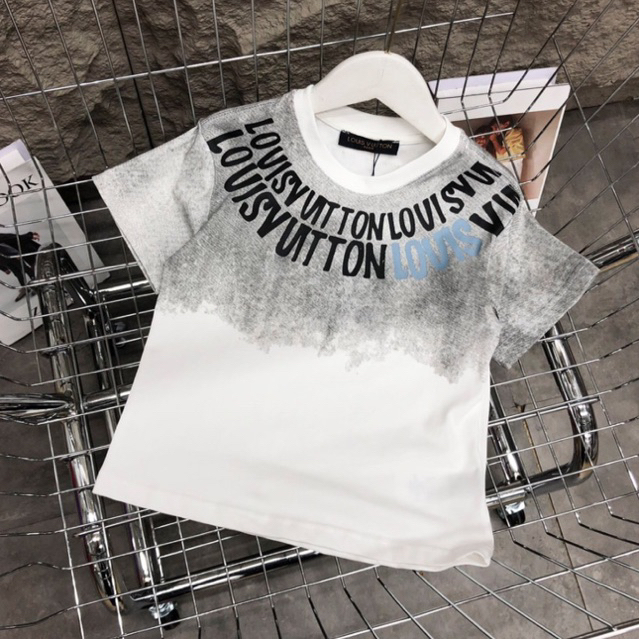 Áo thun L.V cotton cổ tròn thoáng mát, thấm hút mồ hôi diện đi chơi cho bé size từ 10kg đến 40kg