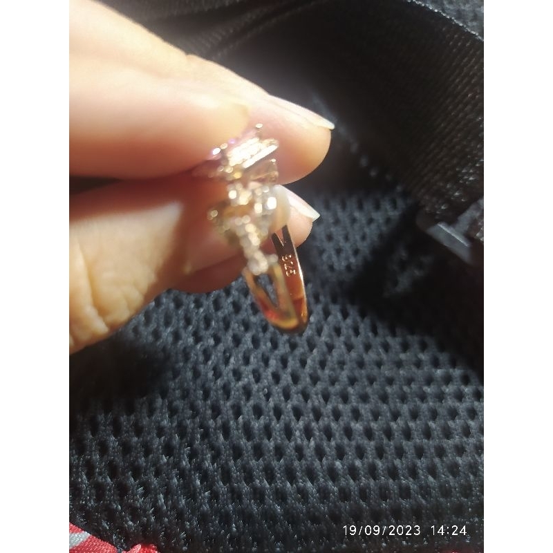 Nhẫn bạc si kim mạ vàng