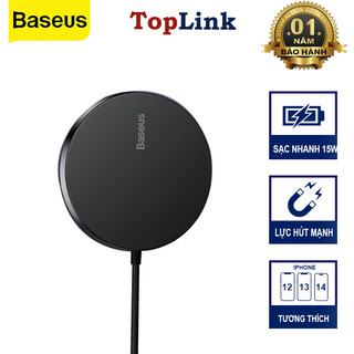 Đế Sạc Nhanh Không Dây 15w Baseus Simple Mini3 Magnetic Wireless Charger Cho 12 13 14