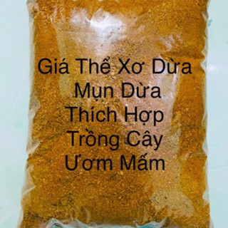 Đất Trồng Cây, Giá Thể Trồng Cây Mụn Dừa, Xơ Dừa Ươm Mầm Đã qua xử lý -Giá Thể Tro, Trấu Thoát Nước Gữ Ẩm Tốt (5dm3=1kg)