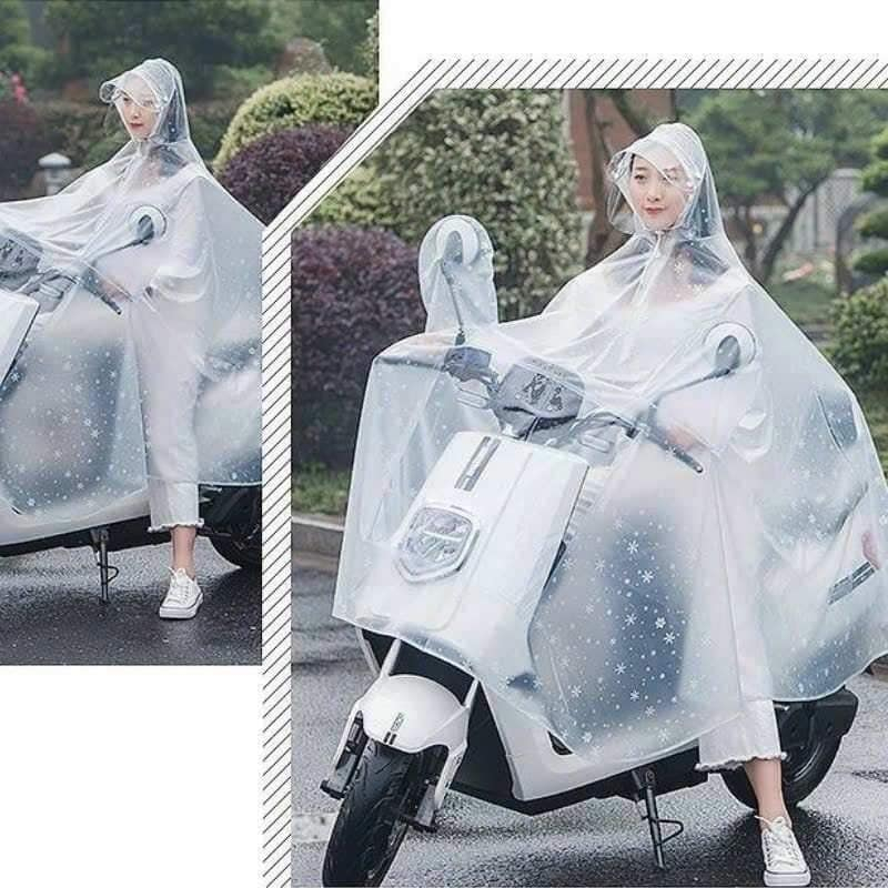 Áo Mưa Bông Hoa Tuyết 1 Đầu , Trong Suốt. ĐTBX