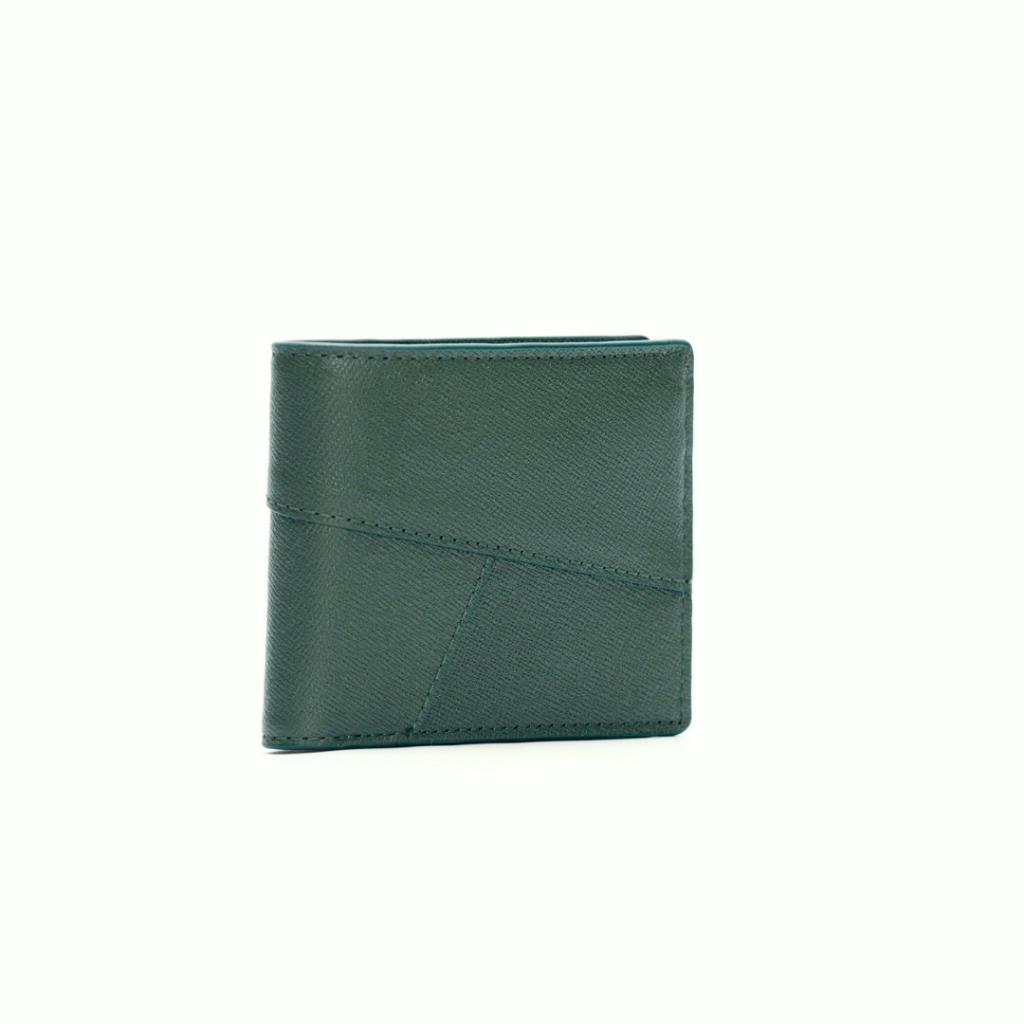 Ví Vuông Shop®️ Layer ngắn vân taiga có ngắn khoá kéo YKK bên trong chất da thật bền và có khắc tên