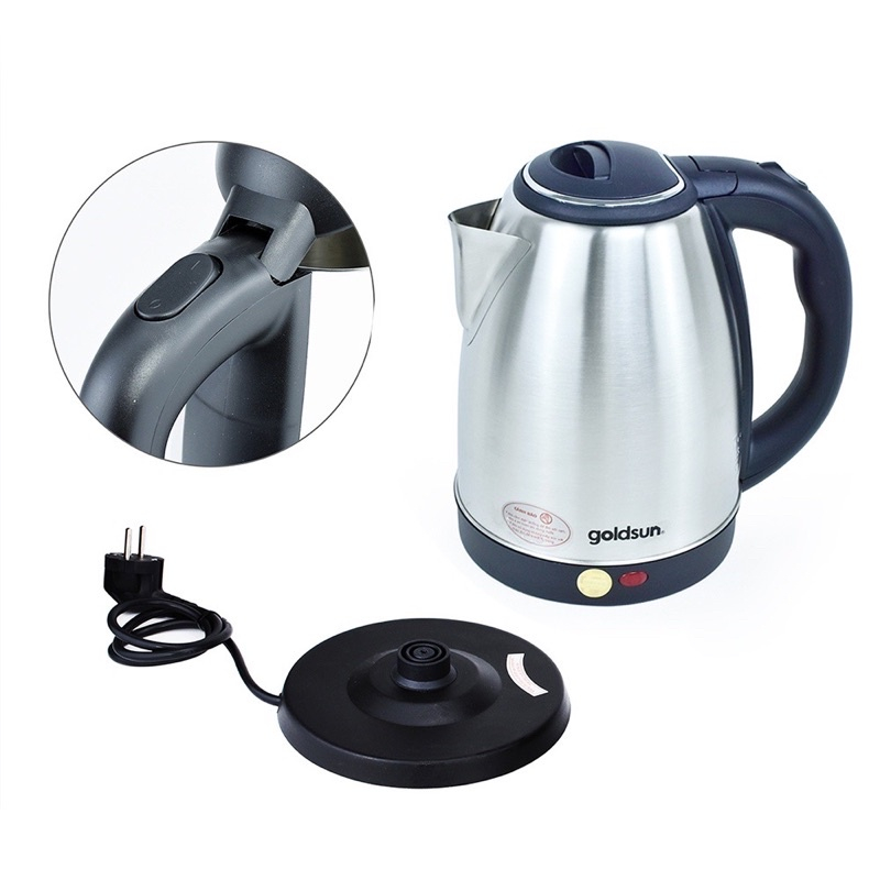 Ấm siêu tốc thủy tinh chịu nhiệt Goldsun GKT2601G GKT2605 đun sôi trong 3p tự ngắt khi sôi, bảo hành chính hãng