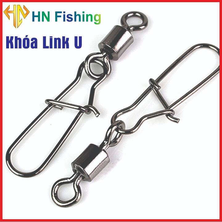 [20 Chiếc Khóa U] Khóa link chống xoắn cước câu. Khóa link chữ U cao cấp. Phụ kiện câu cá khóa link