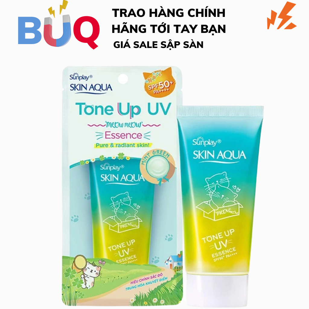 Kem Chống Nắng Nâng Tông Sunplay Skin Aqua Tone Up Uv Essence Mint Green Dạng Tinh Chất 50g