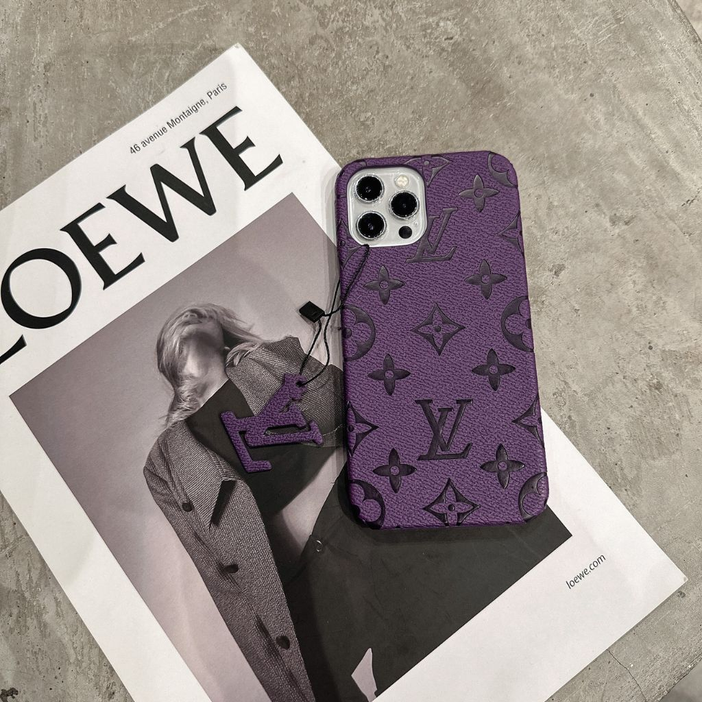 Ốp Lưng Iphone Da L.V Kèm Tag XANH - HỒNG