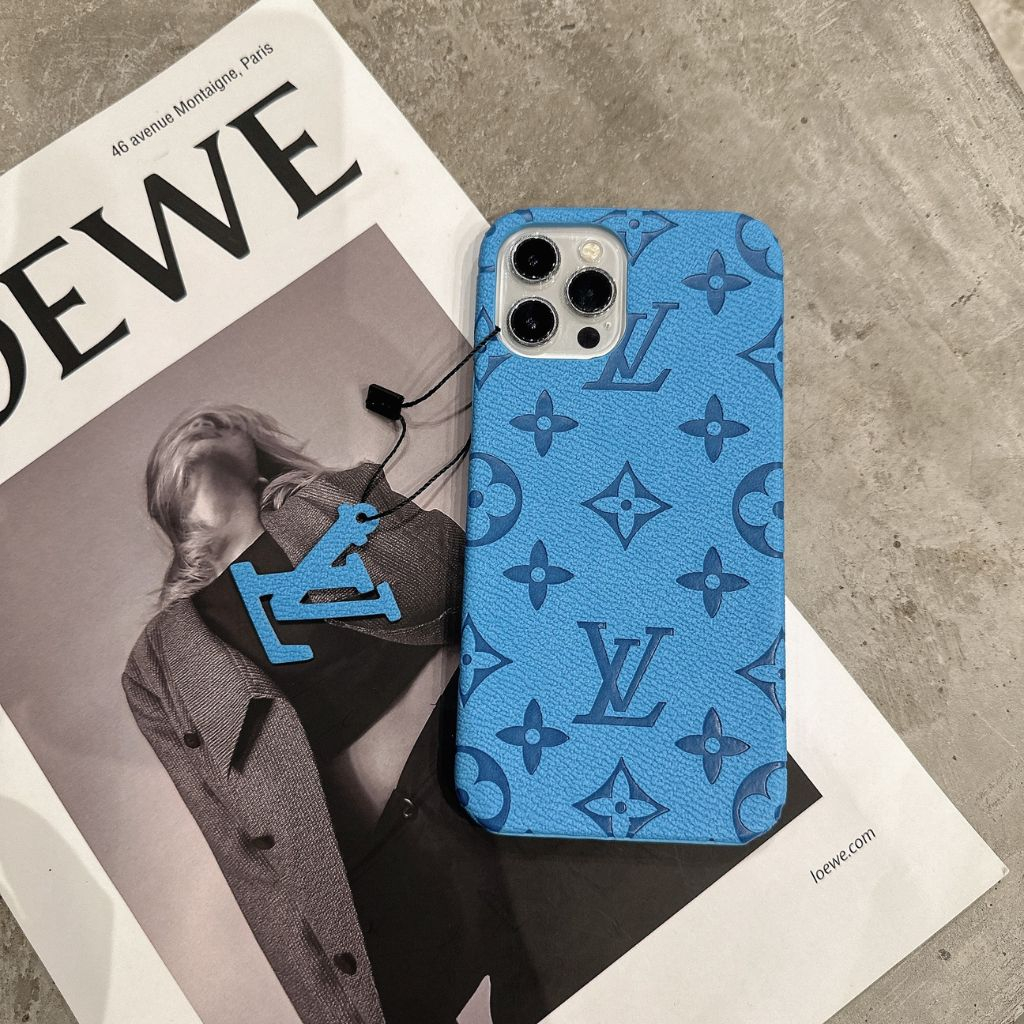 Ốp Lưng Iphone Da L.V Kèm Tag XANH - HỒNG