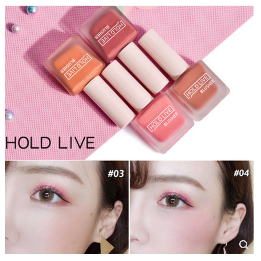 Má hồng dạng kem Hold Live Fruit Juice Blusher, óng ánh tự nhiên, bền màu không thấm nước