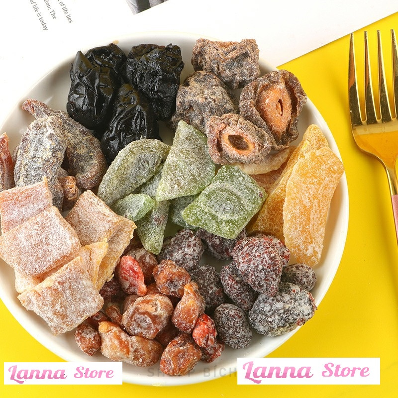 Ô mai Plums mix 8 vị siêu ngon Mận , Mận Đen, Thanh Mai, việt quất, mận xanh, mận chi lê - Gói 500gr