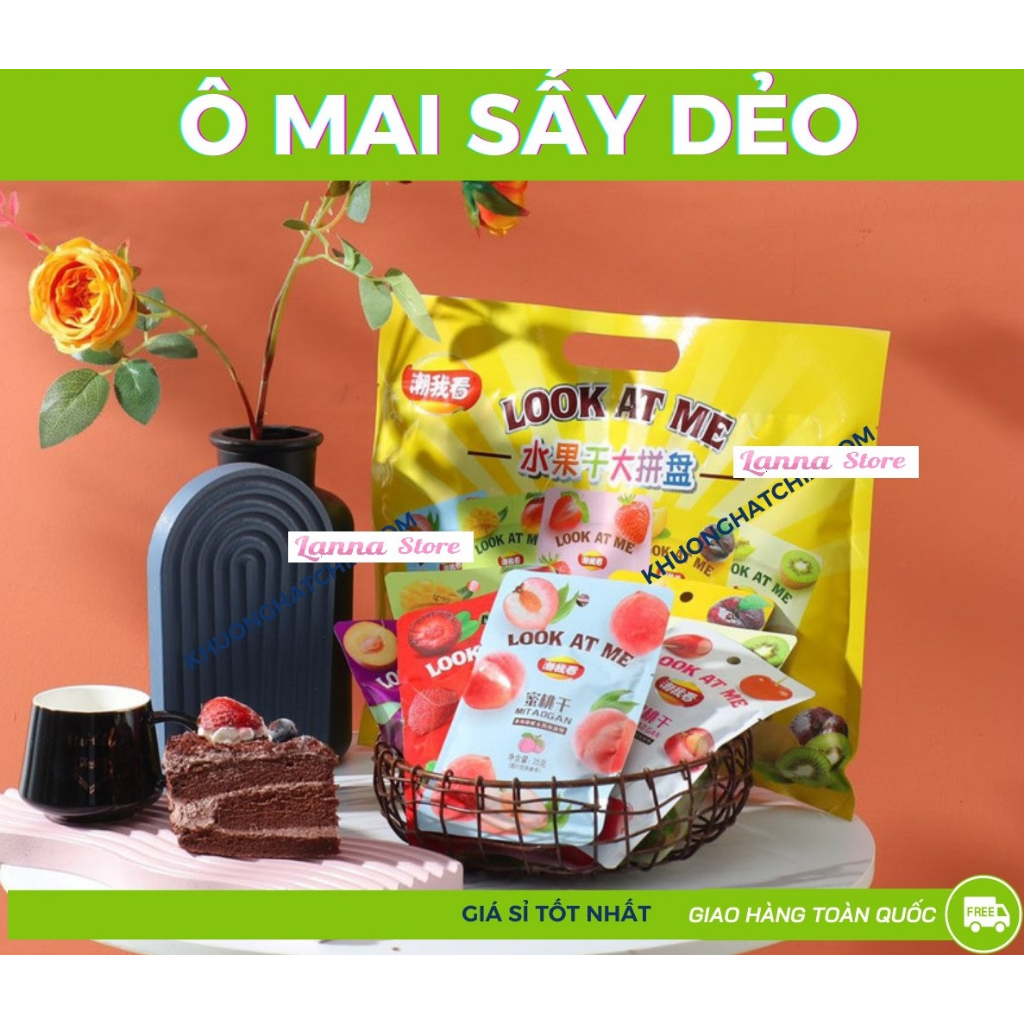 [SIÊU NGON] Ô mai Plums LOOK AT ME mix 9 vị siêu ngon Mận, Dâu, Đào, Xoài, Thanh Mai, Kiwi, Cherry  