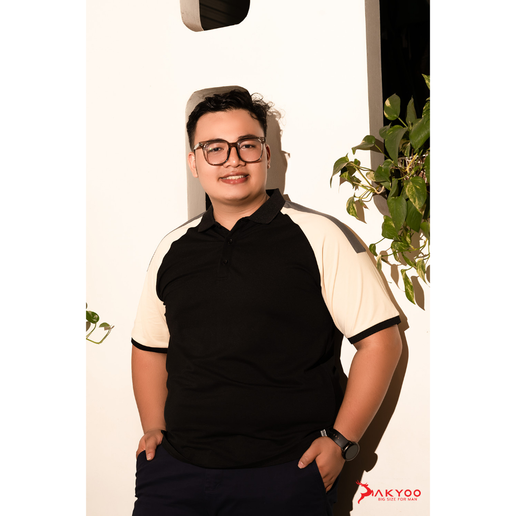 Áo thun POLO Nam Bigsize 80-140kg AKYOO - PL DEN 2023